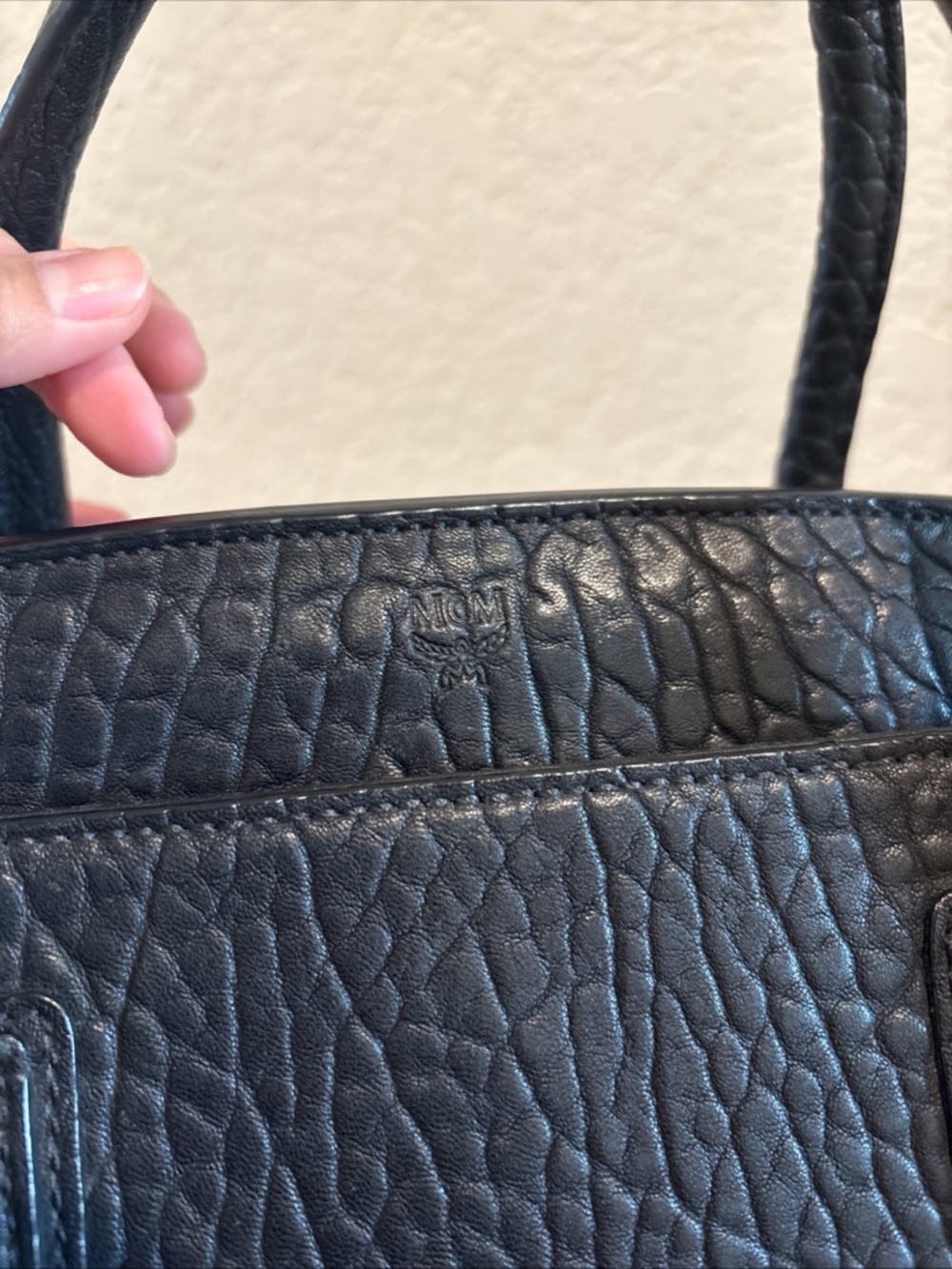 MCM Textured Black Leather Structured Tote - Picture 3 of 15